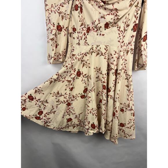 Lovers + Friends, Cindy Mini Floral Dress, Cream, Lyocell, Cottagecore Boho Fall - Picture 8 of 14